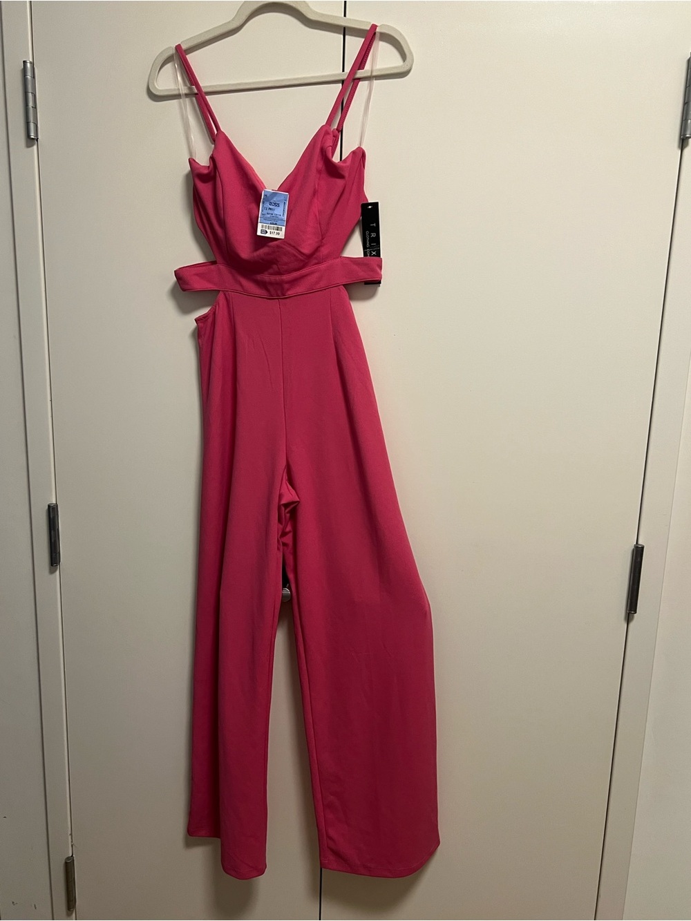 Trixxi Fuchsia Cutout Wide-Leg Jumpsuit